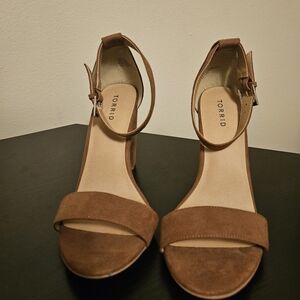 Torrid Brown Ankle Strap Heels